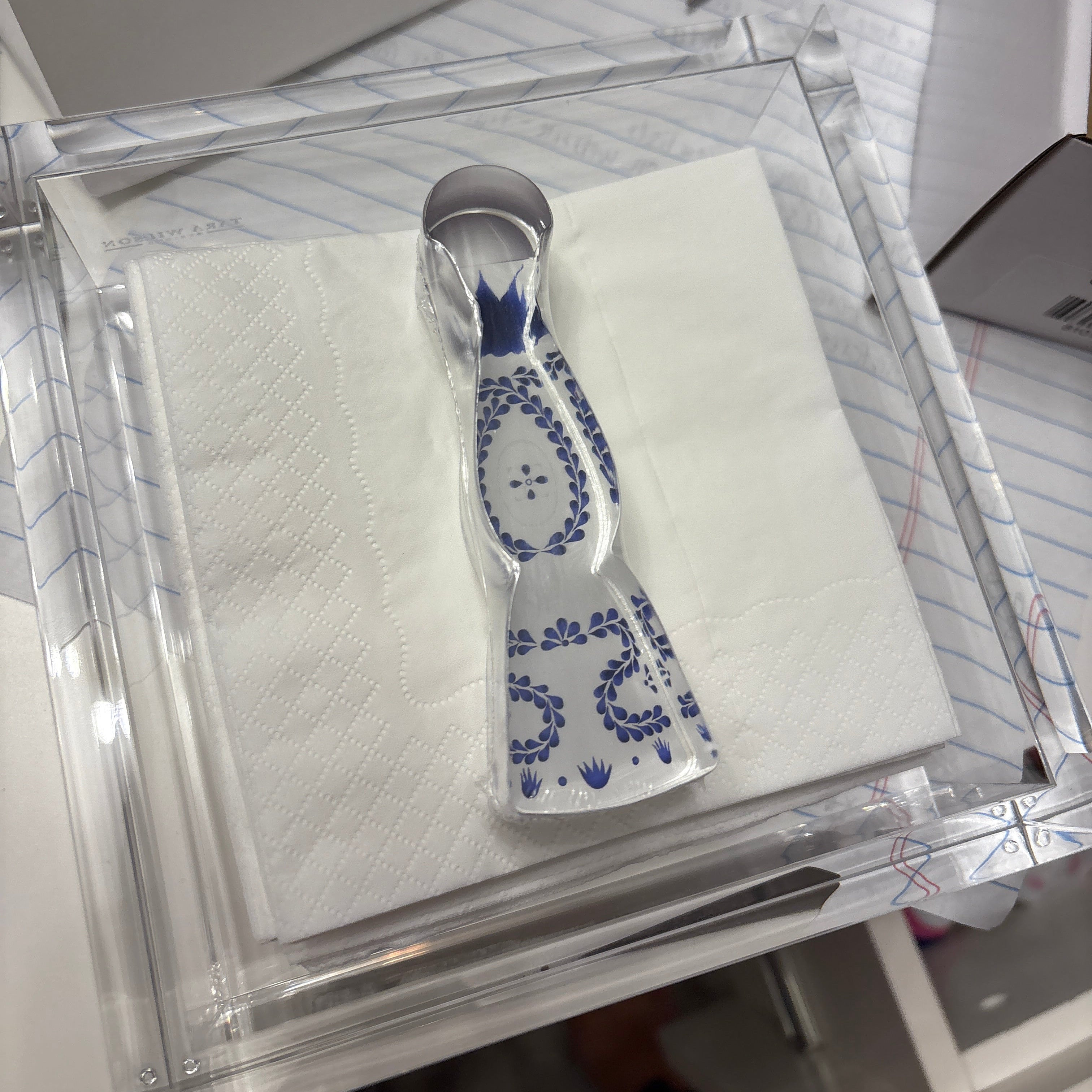 Cocktail Napkin Holder with Napkin Weight