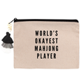Mahjong Zippered Canvas Pouch