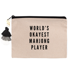 Mahjong Zippered Canvas Pouch