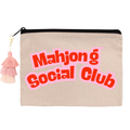 Mahjong Zippered Canvas Pouch