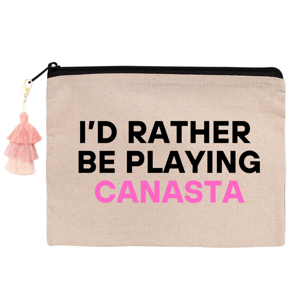 Canasta Zippered Canvas Pouch