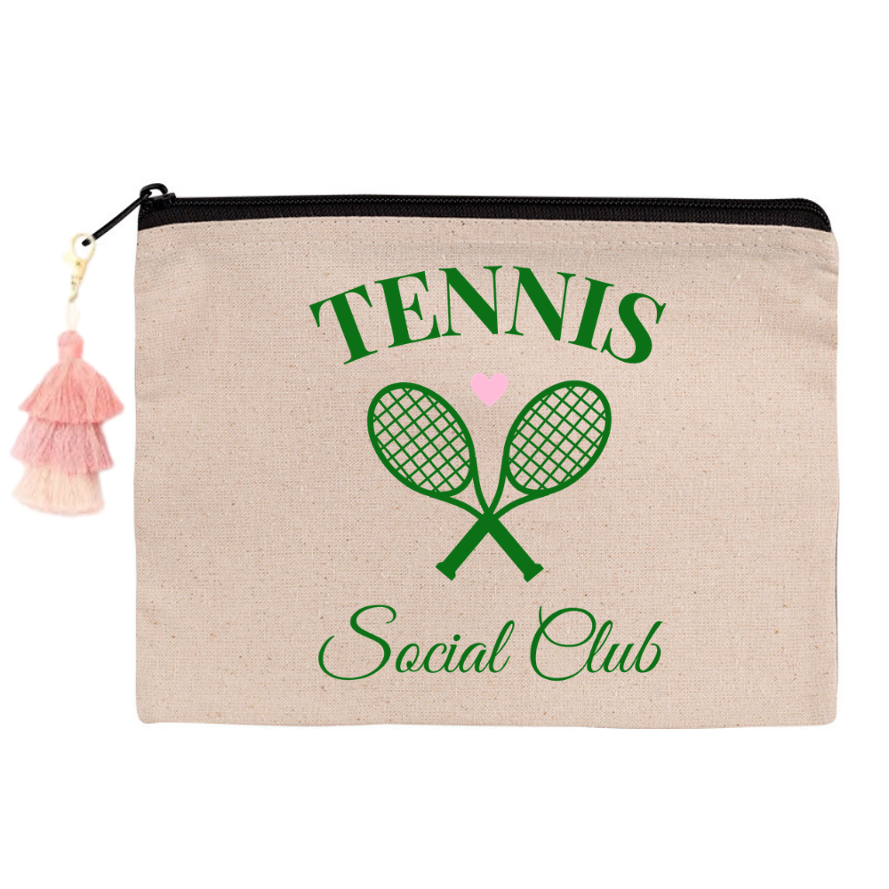 Tennis Zippered Canvas Pouch