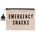 Emergency Snacks Zippered Canvas Pouch