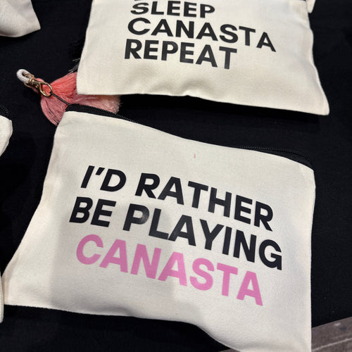 Canasta Zippered Canvas Pouch