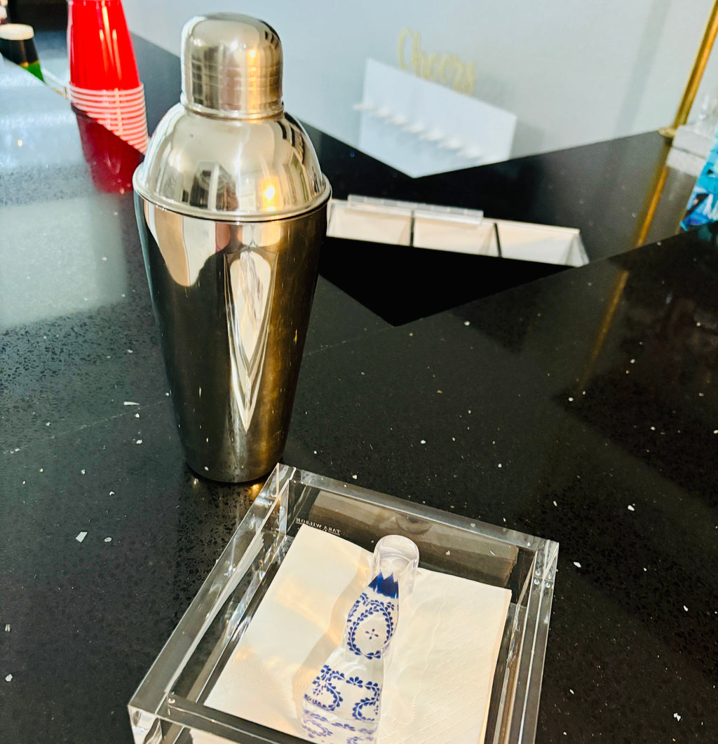 Cocktail Napkin Holder with Napkin Weight