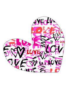 Graffiti Love Acrylic Heart Block