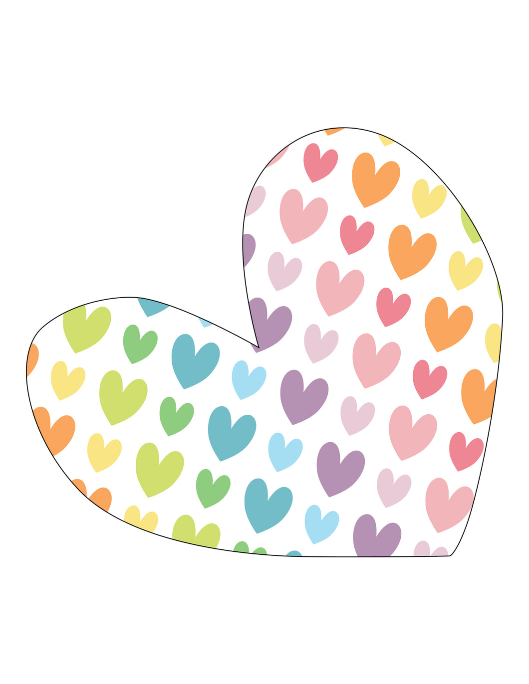 Pastel Rainbow Acrylic Heart Block