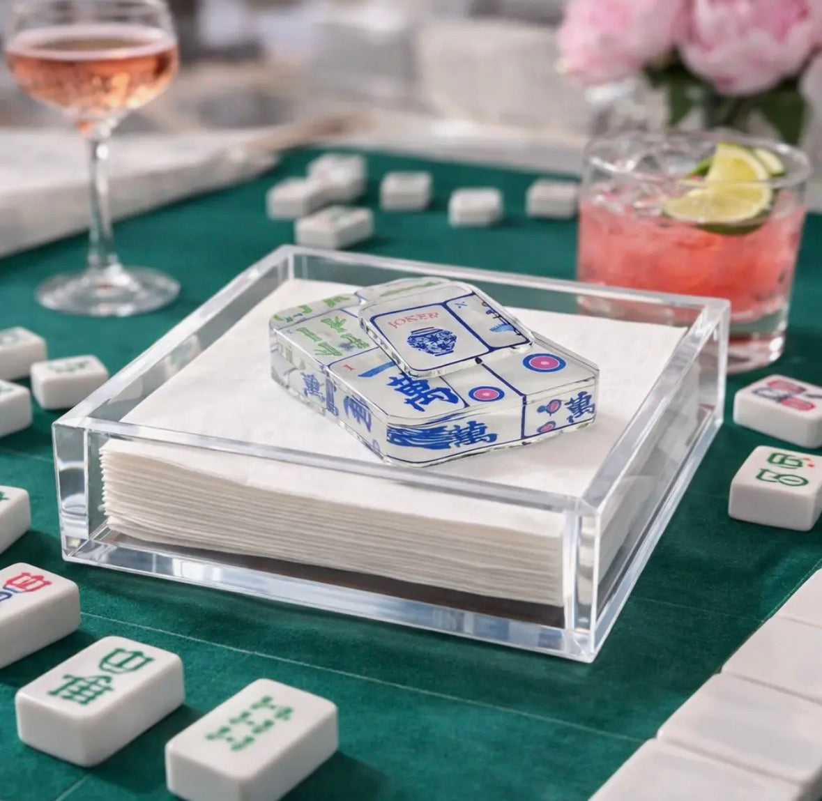Cocktail Napkin Holder with Napkin Weight