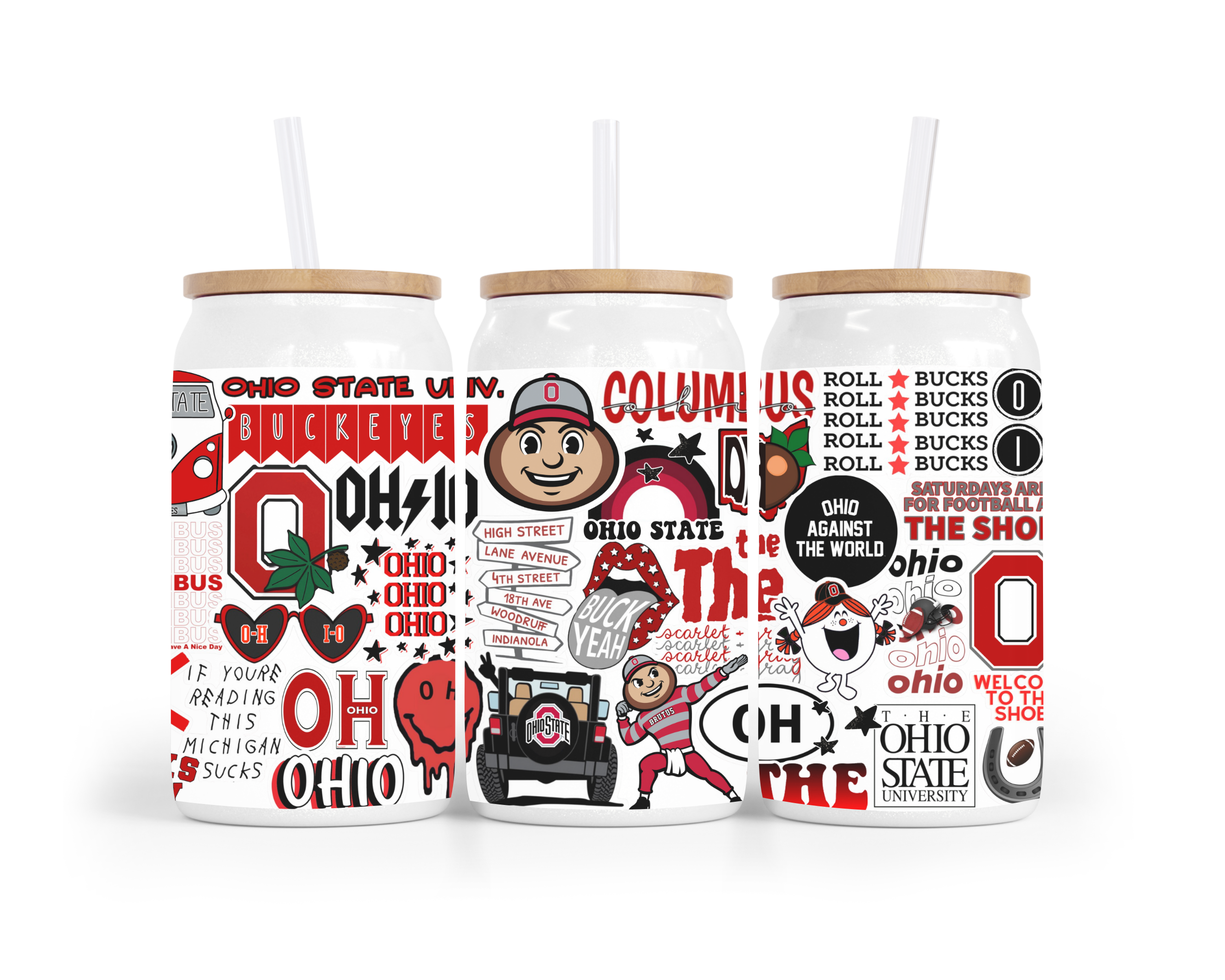 College Glass Iced Coffee Can Sipper