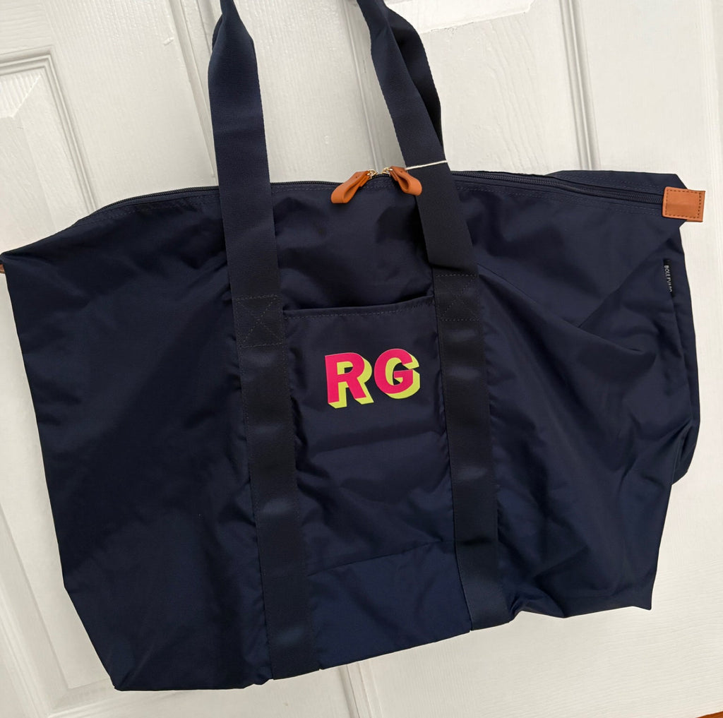 Monogrammed Packable Weekender Tote Bag