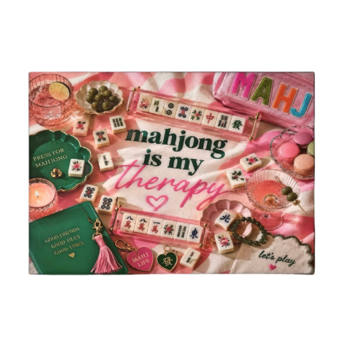 Mahjong Is My Therapy Glass Cutting Board Serving Tray