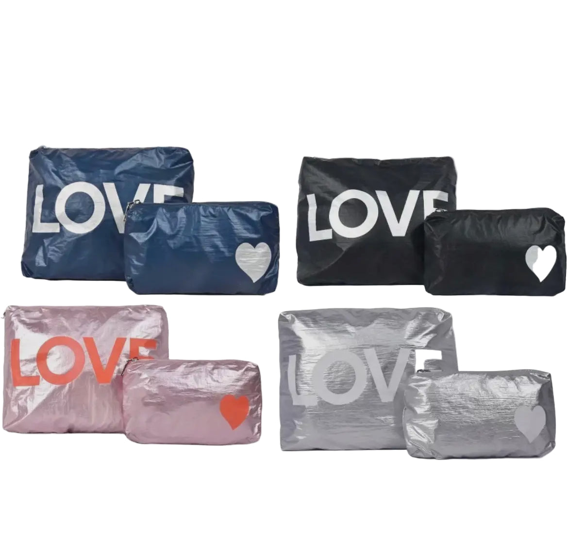 Metallic Cosmetic Bag Set