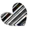 Black & White Stripes Acrylic Heart Block