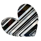 Black & White Stripes Acrylic Heart Block