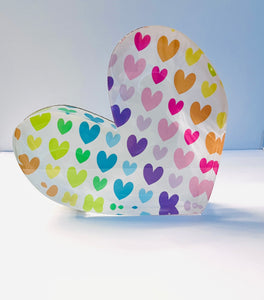 Pastel Rainbow Acrylic Heart Block