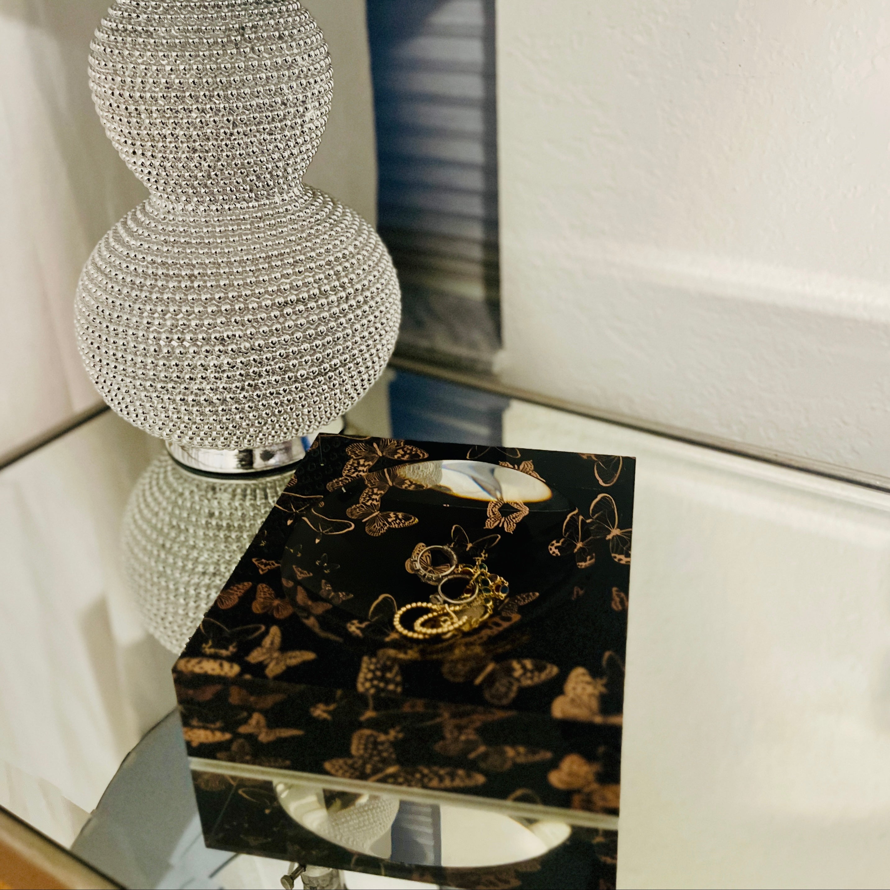 Metallic Butterfly Candy Dish