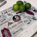 FSU Florida State University College Glass Serving Tray/Cutting Board