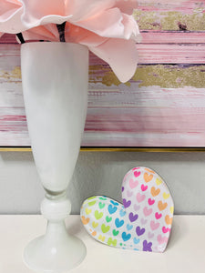 Pastel Rainbow Acrylic Heart Block