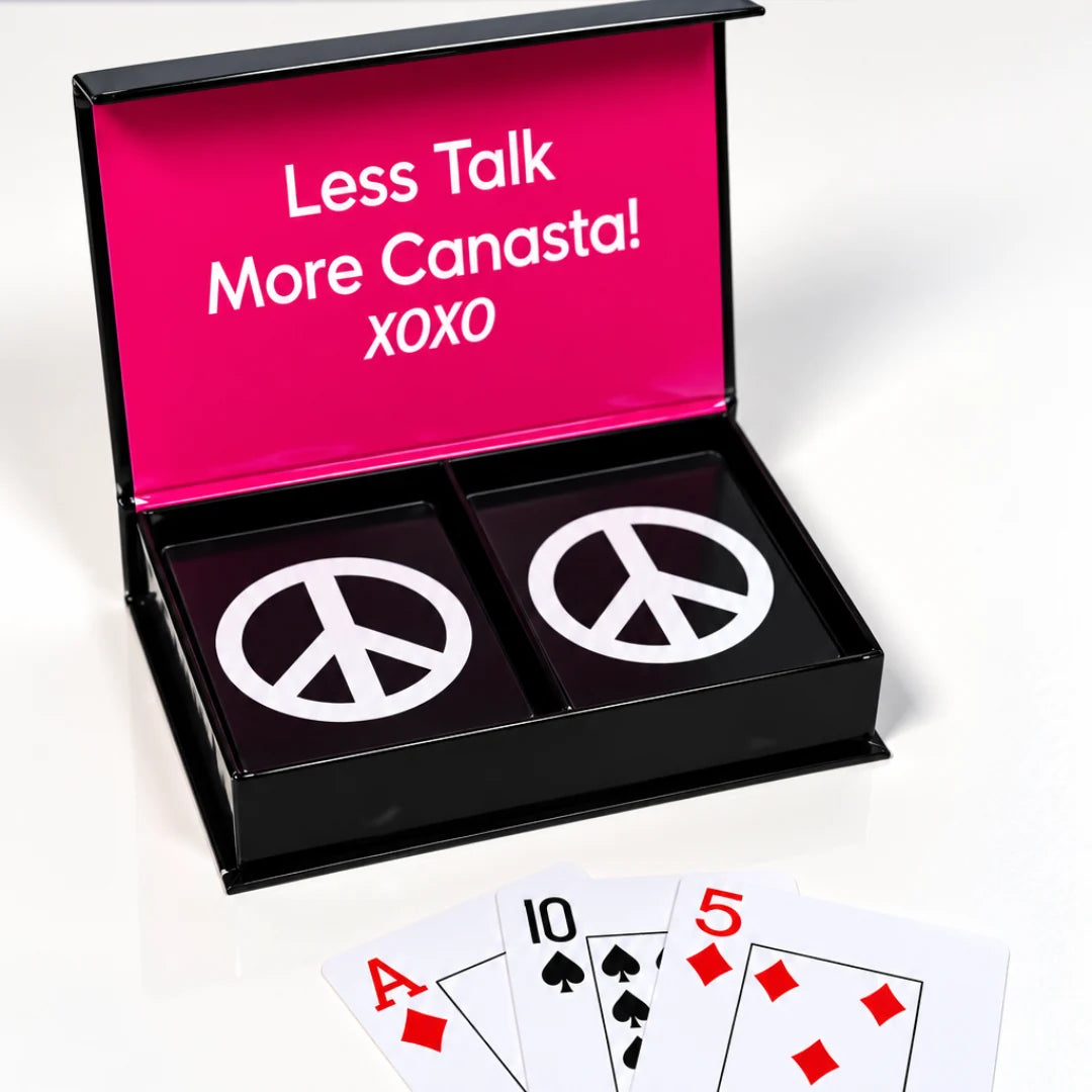 Black & White Peace PVC Plastic Playing Cards