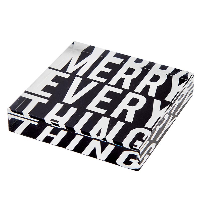Merry Everything Lucite Block