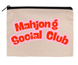 Mahjong Zippered Canvas Pouches