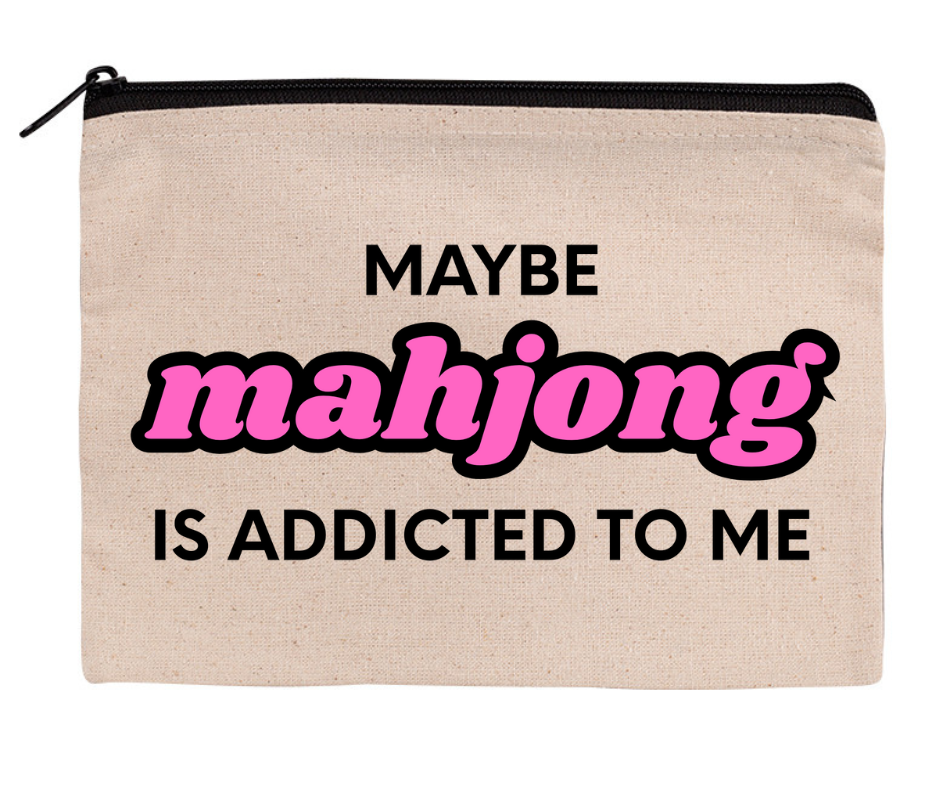 Mahjong Zippered Canvas Pouches