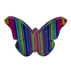 Neon Stripes Acrylic Butterfly Block