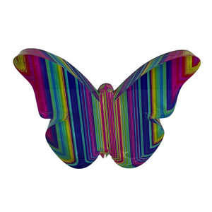 Neon Stripes Acrylic Butterfly Block