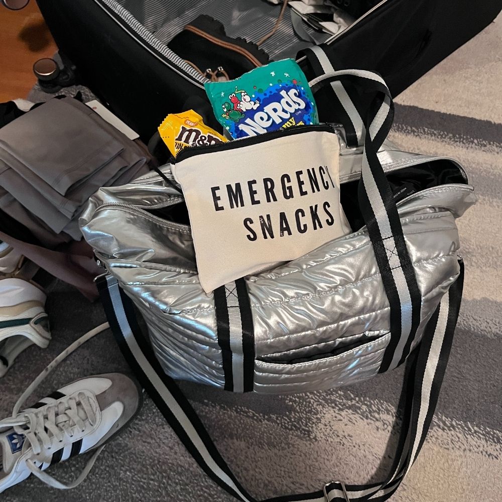 Emergency Snacks Zippered Canvas Pouch