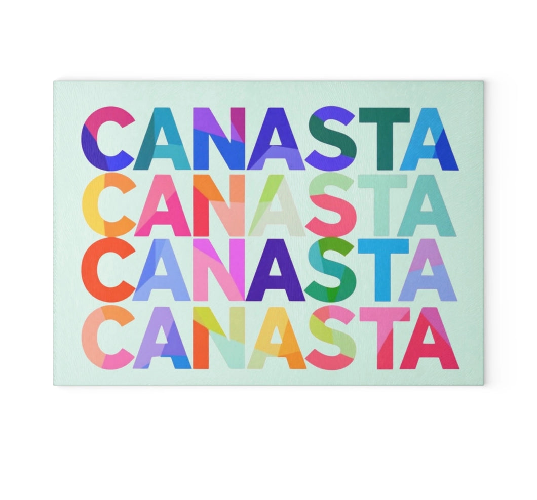 Canasta Glass Serving Tray/ Cutting Board