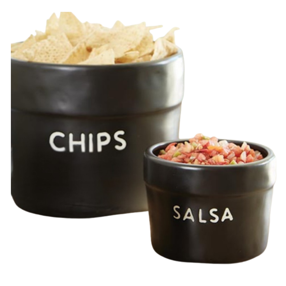 Chips and Salsa Ceramic Bowl Set