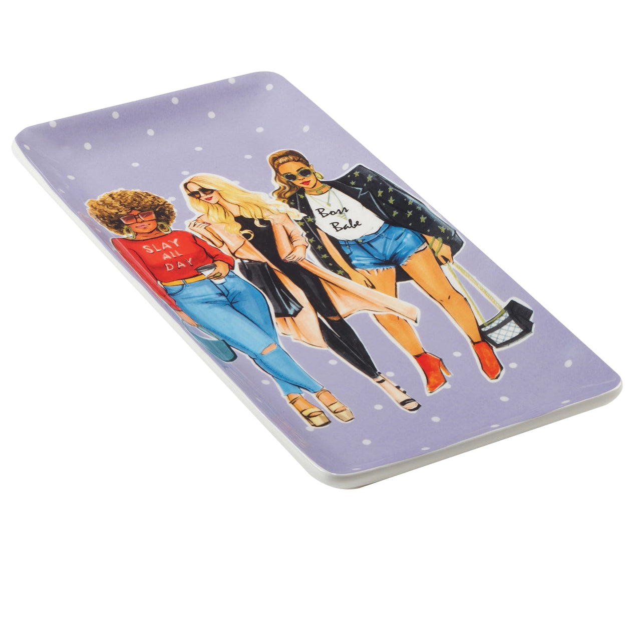 girlfriends ceramic serving tray platter, boss babes, small business friend