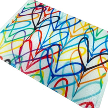 Load image into Gallery viewer, Graffiti Hearts Glass Serving Tray/ Cutting Board
