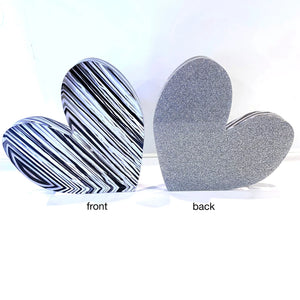 Black & White Acrylic Heart Block