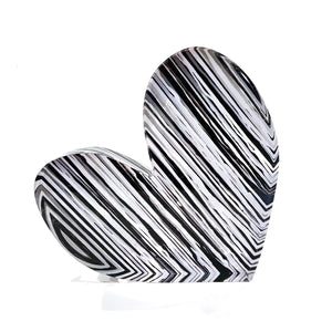 Black & White Acrylic Heart Block