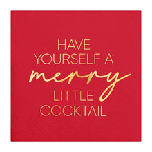Load image into Gallery viewer, Holiday Cocktail Napkins in Holder
