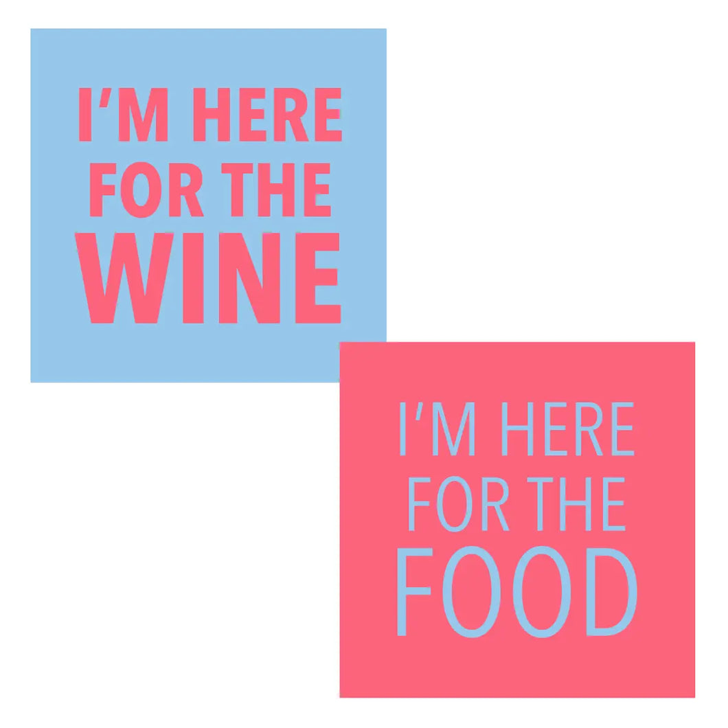 Food/Wine Double-Sided Cocktail Napkins