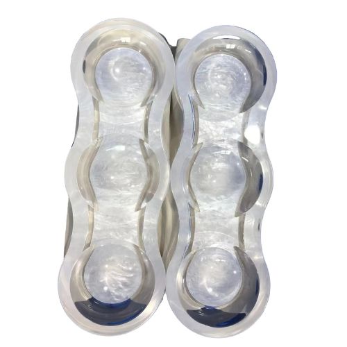 Pearl White Triple Lucite Candy Dish