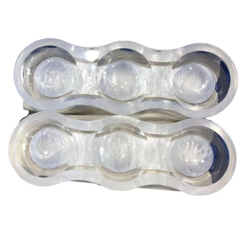 Pearl White Triple Lucite Candy Dish