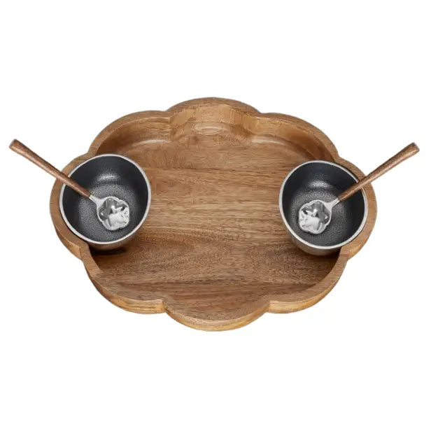 Silver Lining Wooden Bowl Set