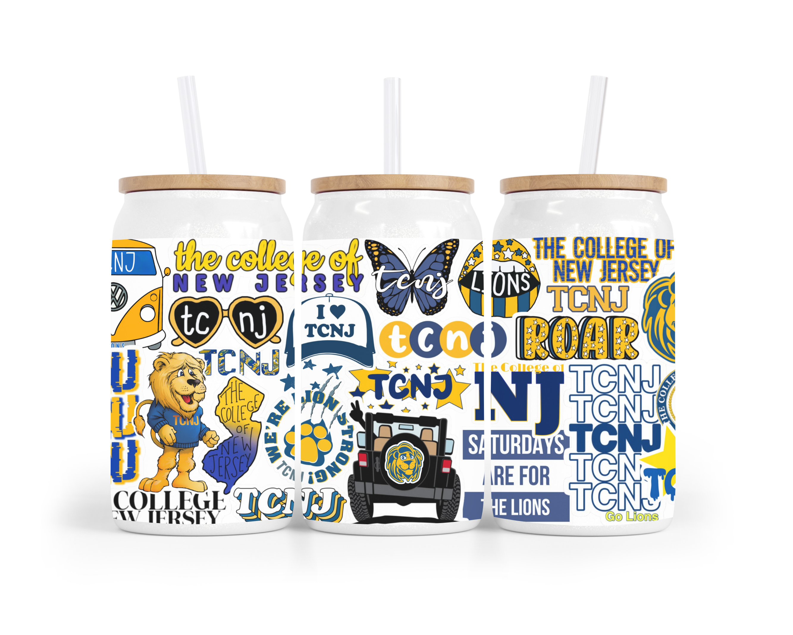 College Glass Iced Coffee Can Sipper