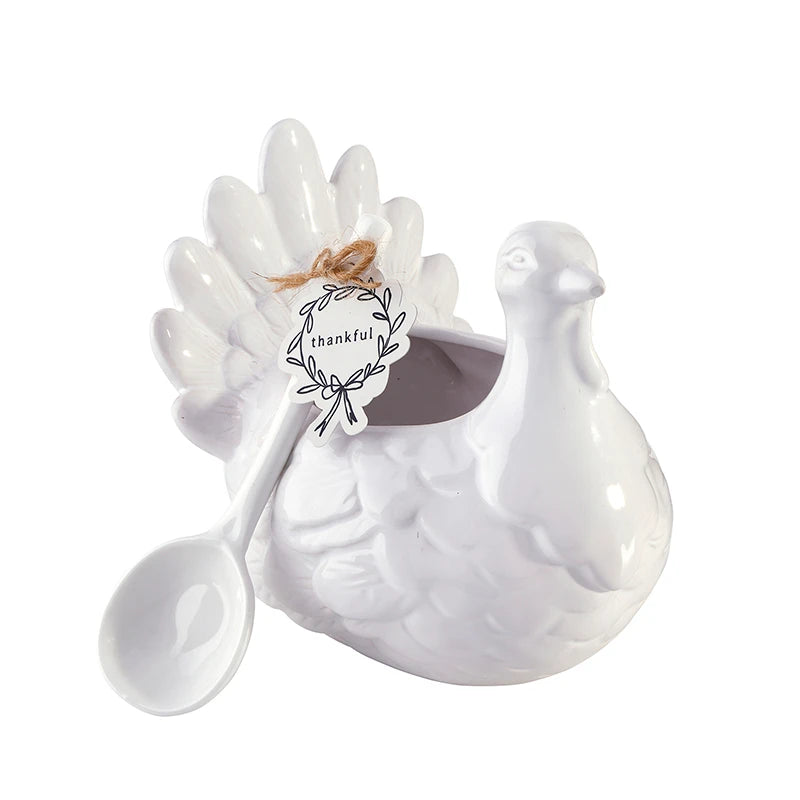 Thanksgiving Turkey Gravy Boat + Spoon