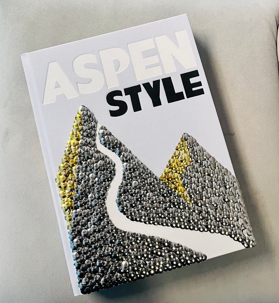 decorative Aspen, Colorado coffee table book adorned with elegant front cover artwork design