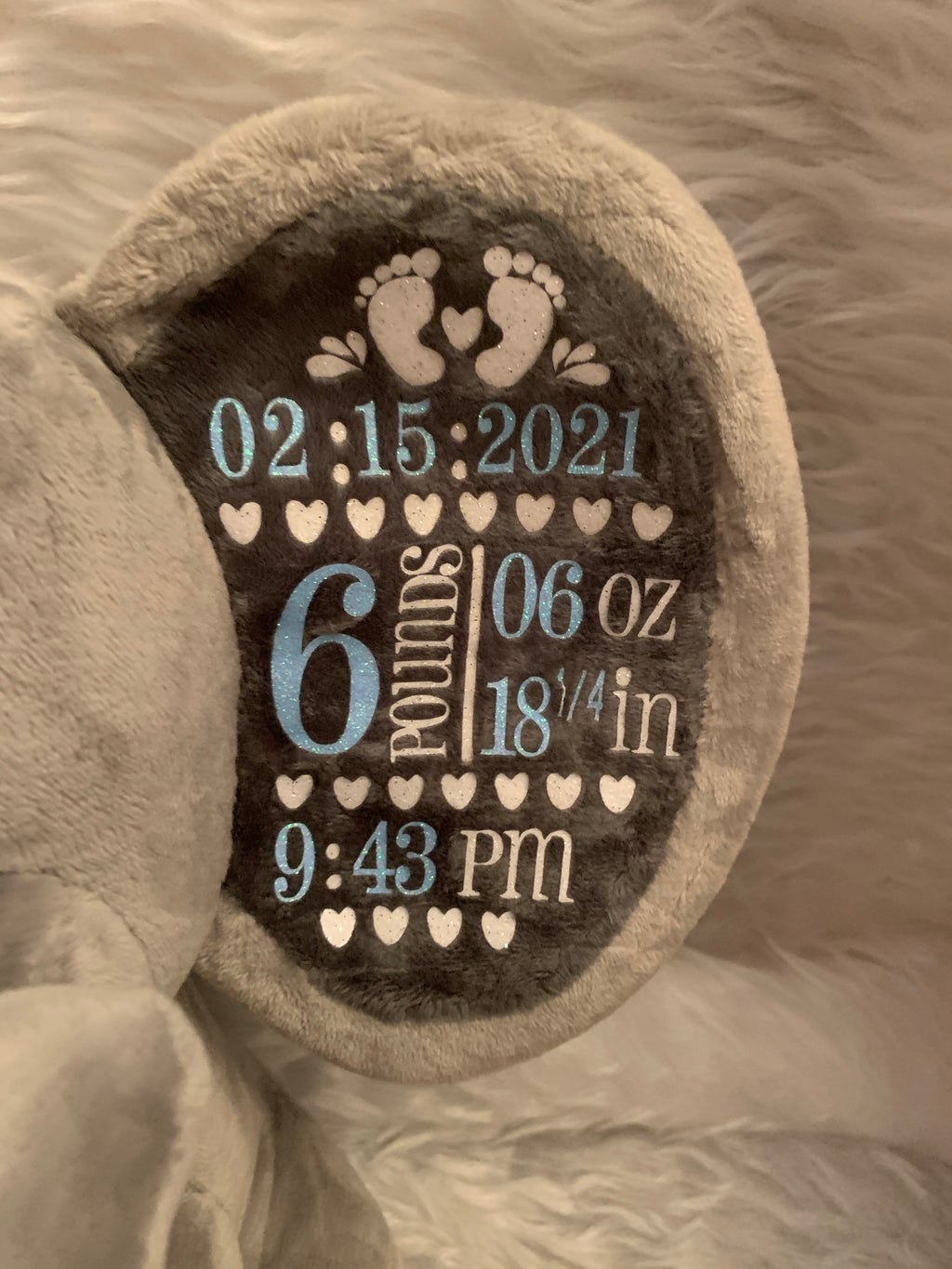 Personalized Baby Stats Plush Keepsake