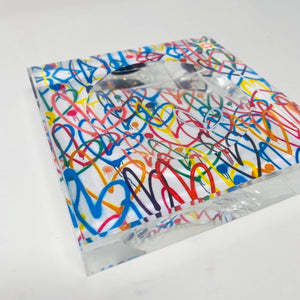 Graffiti Hearts Acrylic Block Candy Dish